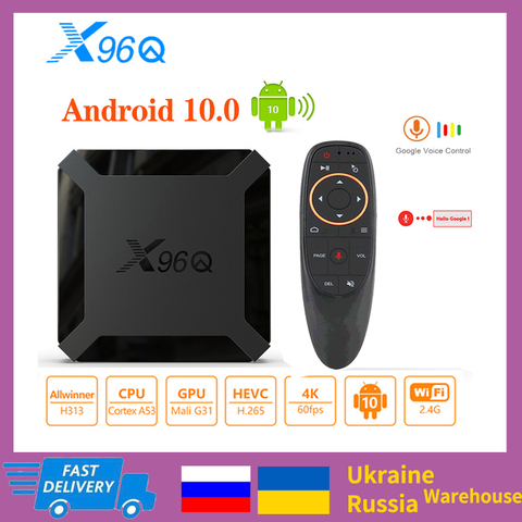 X96Q Android 10 TVBox Smart TV Box Wifi 2.4Ghz Allwinner H313 4K 60fps 2GB 16GB Media Player Youtube Set Top Box PK pk X96 TVBox ► Photo 1/5
