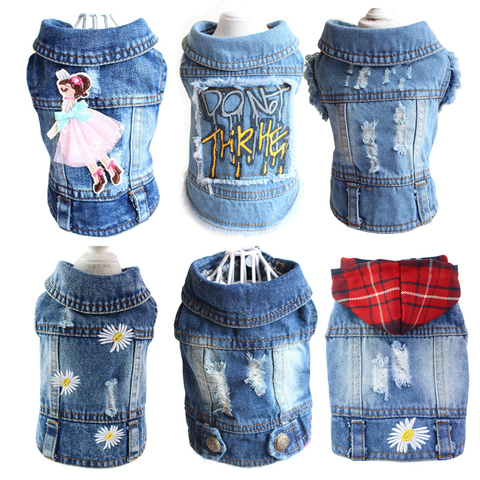 2022 Spring Denim Dog Vest Graffiti Tassel Clothes for Small Dogs Shih Tzu Yorkshire Puppy Jeans Jacket for Chihuahua ropa perro ► Photo 1/6
