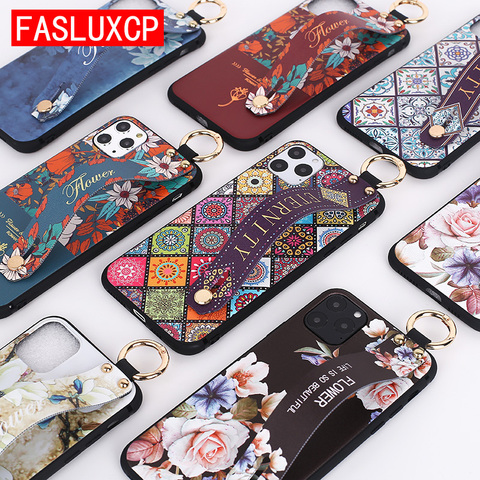 Redmi Note 9S Case Luxury 3D Emboss Flower Wristband Holder Cases for Xiaomi Mi 9T Pro 9 Lite Poco X2 Redmi Note 9 Pro 8 Pro K30 ► Photo 1/6