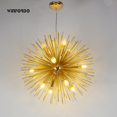 2022 Nordic LED Aluminum Dandelion Chandeliers Lighting  Sputnik Pendant Lamp Fixture for Restaurant Home Decor ► Photo 1/6