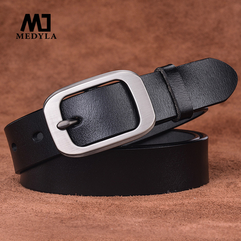 MEDYLA ladies leather cowhide belt buckle button buckle casual simple wild student wide tide jeans belt ► Photo 1/6