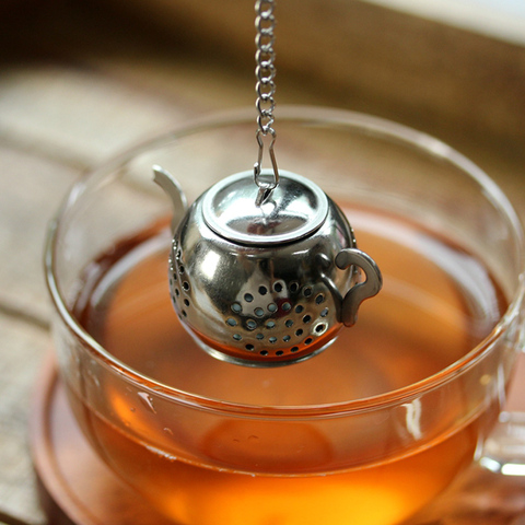 1Pc Mini Teapot Tea Infuser Cute Stainless Steel Tea  Strainer Filter Reusable Loose Leaf Tea Bag Mesh Brewing Tea Accessories ► Photo 1/6