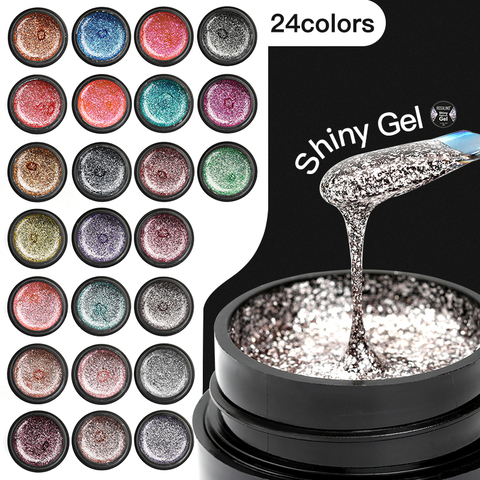 ROSALIND Gel Nail Polish Set Shiny Platinum Nails Art For Manicure Nail Gel Lak UV Colors Top Base Coat Primer Hybrid Varnishes ► Photo 1/6