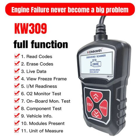 2022 Newest Professional Car Code Reader Diagnostic Scan Tool KW309 OBD2 Scanner automotive Check Engine Light Tools Multi-Langu ► Photo 1/6
