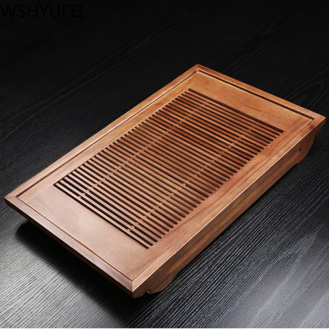 Chinese Traditional Drawer type Solid Wooden tea tray Household Tea table Teaware Organizer High Quality Double-use serving tray ► Photo 1/6