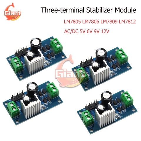 LM7805 LM7806 LM7809 LM7812 DC/AC 5V 6V 9V 12V Three Terminal Voltage Regulator Power Supply Module Stabilizer Module Board 24V ► Photo 1/6