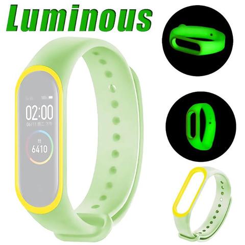 Luminous Silicone Soft Wristband Strap for Mi Band 4 Universal Silicone Luminous Belt Replacement for Xiaomi Mi Band 3 4 Strap ► Photo 1/6