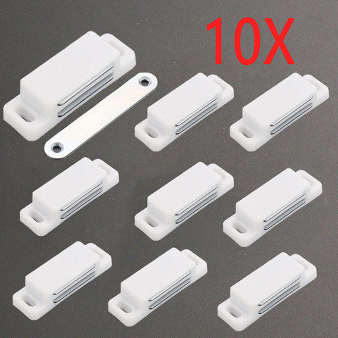 Myhomera 10 Sets Strong Door Magnetic Closer Cabinet Door Catch Latch Magnet Suction Bar Silence Non-flapping Cupboard Wardrobe ► Photo 1/6