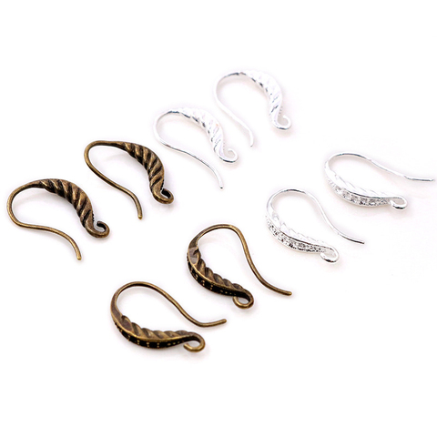 10pcs ( 5pair) 18*13mm Bright Silver Plated And Bronze Plated Popular Ear Hooks Earring Wires for Women Fashion Jewelry Earrings ► Photo 1/4