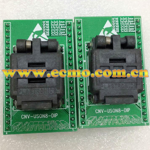 CNV-USON8-DIP, USON8 DFN8 QFN8 socket adapter, 8 pin, pitch 0.5mm, 2*3MM, 2x3mm ► Photo 1/1