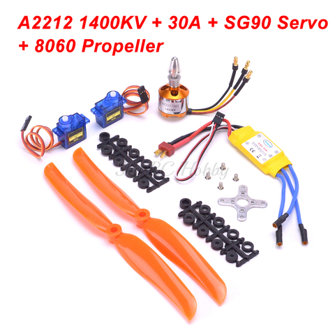 A2212 2212 1000KV / 1400KV / 2200KV Brushless Motor 30A / 40A ESC SG90 Micro Servo 6035 8060 Prop for RC Fixed Wing Helicopter ► Photo 1/5