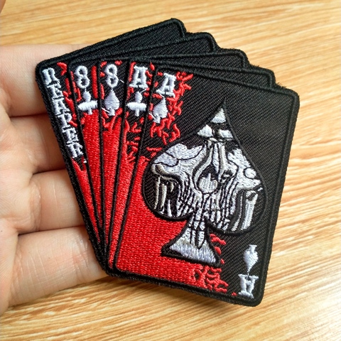 Joker Punk Skull Patches On Clothes Poker Iron On Patches For Clothing Stripe Applique Badges For Clothes Embroidery Patch ► Photo 1/6