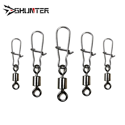 25/50/100pcs Stainless Steel Fishing Connector Pin Bearing Rolling Swivel Stainless Steel Snap Fishhook Lure Swivels Tackle ► Photo 1/6