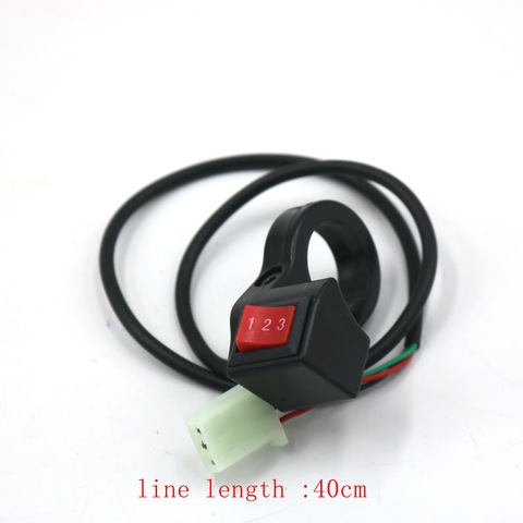 Chinese Electric Bicycle 3 Speed Control Switch/Ebike Three Speed Switch (3 wires) 40cm cable length ► Photo 1/4