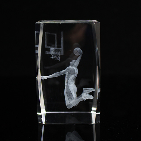 Mamba Never Out Crystal 3D Kobe Bryant Figurines Statue Laser Engraving Cube Boyfreind Birthday Commemoration Gifts ► Photo 1/6