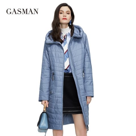 GASMAN 2022 Spring Autumn Jacket Women fashion casual long parka coat padded female stand-up Collar hooded ladies jackets 81858 ► Photo 1/6