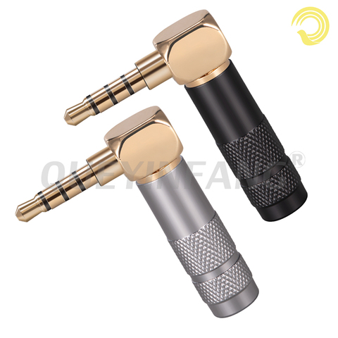 QUEYINFANG 3.5mm Connector 4 Poles 3.5mm Male Plug 90 Degree Gold-plated 3.5mm 4-Pole Earphone Cable Right Angle Plug ► Photo 1/6