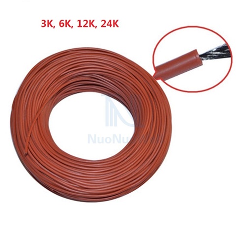 3K 6K 12K 24K 20M Silica Gel Carbon Fiber Heating Line Household Greenhouse Wire Heating Cable Warm Floor Electric Hotline ► Photo 1/6