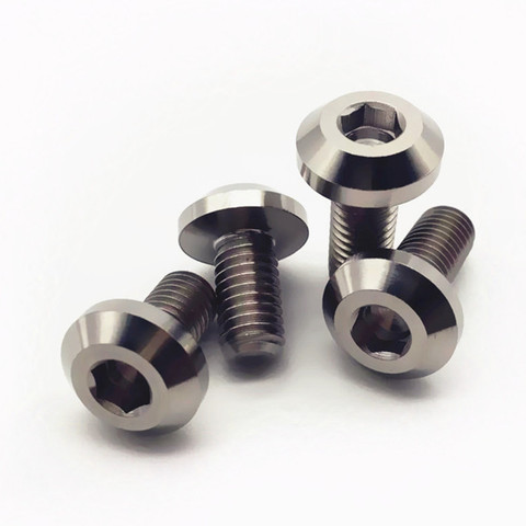 4pcs Grade5 6AL4V M6 M8 Titanium Screw for Motorcycle Disc Brake Hex Socket Ti Fasteners Modification Screws 12 15 20 25 30 35mm ► Photo 1/6