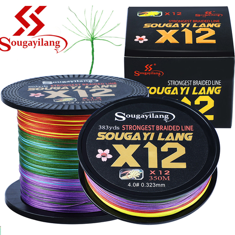 Sougayilang PE Braid Fishing Line 12 Strands PE Abrasion Resistant Fishing Wire for Freshwater Saltwater Outdoor Fishing Gear ► Photo 1/6