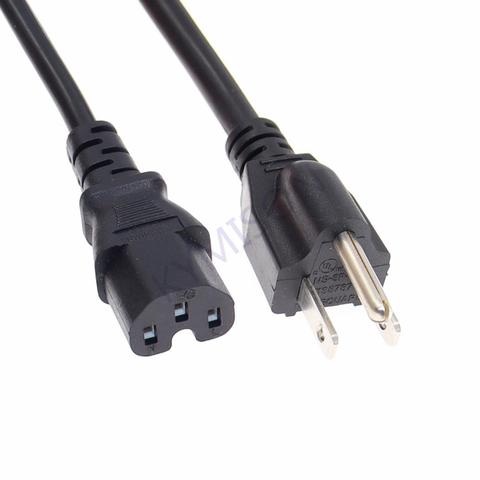 US 3 prong Power Cord NEMA 5-15P to IEC320 C15 Extension Cable For Laptop AC Adapter Lead 16AWG Power Cable, American to C15 ► Photo 1/6