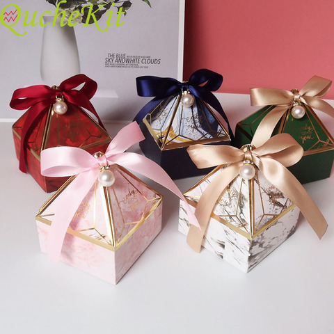 Gem Tower Bronzing Candy Box Wedding Gift Packaging Box Only For You Chocolate Candy Paper Gift Box For Baby Shower Event Party ► Photo 1/6