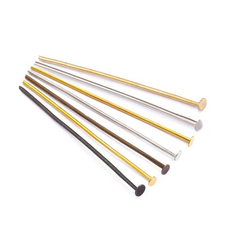 200pcs/bag 20 25 30 40 50 60 70 mm Flat Head Pins Gold/Copper/Rhodium Headpins For Jewelry Making Findings DIY Supplies ► Photo 1/6