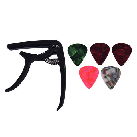 1 Guitar Capo and 5 Guitar Picks for Acoustic Electric Guitarra Accessories ► Photo 1/6