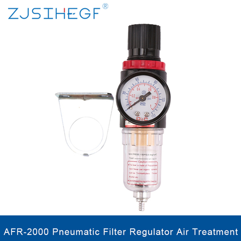 Airtac AFR-2000 Pneumatic Filter Regulator Air Treatment Unit Pressure Switches Gauge AFR2000 with PC Fitting For Compressor ► Photo 1/6