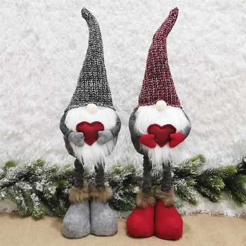 2pcs Christmas Long Legged Gnome Doll Ornaments Extendable Standing Elf Toys Home Party New Year Decor Kids Gifts ► Photo 1/6