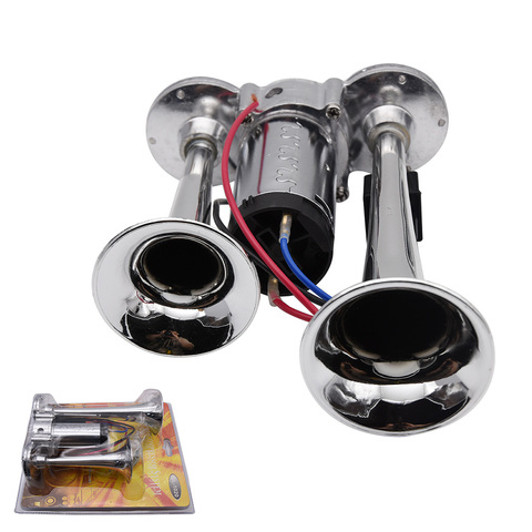 110DB Air Horn Dual Trumpet Super Loud 12V Compressor Set Car Truck Train Boat Air Horn Loud Speaker Dual Tone Car Air Horn ► Photo 1/6