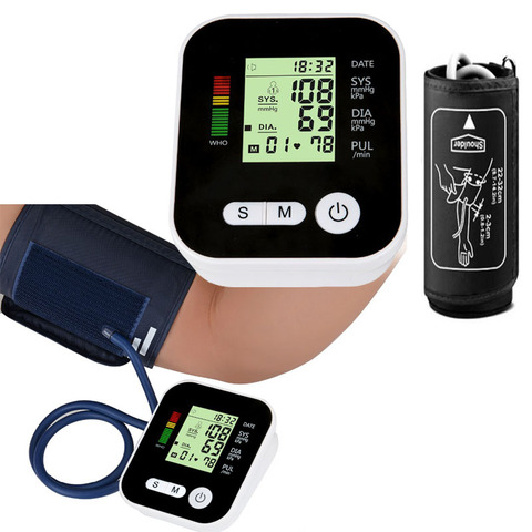 Home Health Care  Automatic Digital Lcd Upper Arm Blood Pressure Meter Heart Beat cuff Monitor Machine Tonometer for Measuring ► Photo 1/6