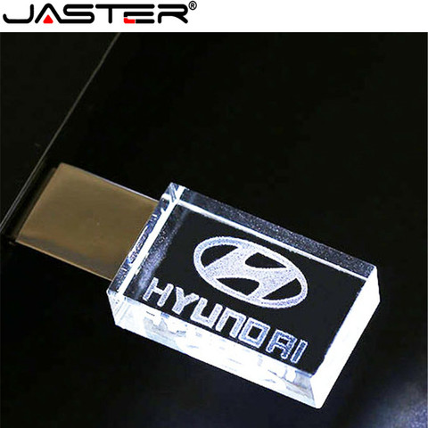 JASTER Moderne Hyundai kristal + metalen USB flash drive pendrive 4GB 16GB 32GB 64GB 128GB Externe Opslag memory stick u disk ► Photo 1/1