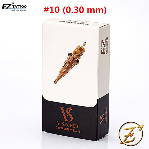 EZ V-Select Tattoo Cartridge Needles #10 0.30mm Bugpin Round Liner for Cartridge Tattoo Machine Tattoo Grips  20 pcs/Box ► Photo 1/6