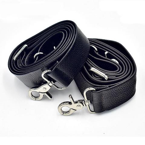 Genuine Leather Bag Strap Lichee Pattern Detachable Handle Replacement Mens Shoulder Silver Buckle Bags Accessories Belts #C ► Photo 1/6