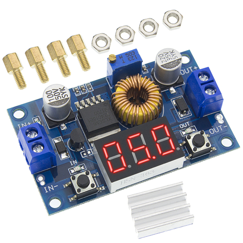 5A High power 75W DC-DC adjustable step-down module+LED Voltmeter Power supply module XL4015 H32 ► Photo 1/2