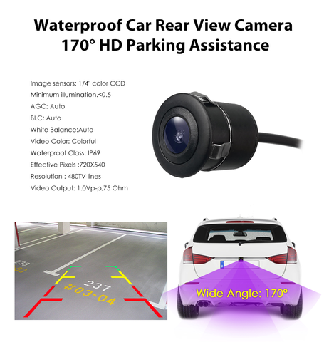 Camera5 factory price Night Vision Auto Parking Reverse Camera Universal 170 degrees  Waterproof compatible for all cars ► Photo 1/6