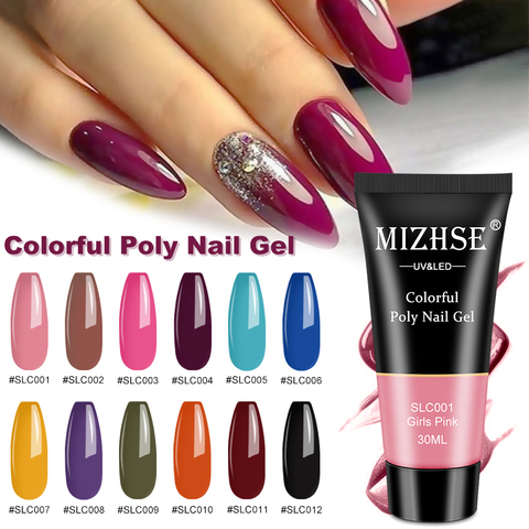 MIZHSE Poly Nail Gel Set Poly Nail Gel Finger Extension Green Pink Black Poly-gel Semi Permanent Nail Gel Hard Gel Nail Polish ► Photo 1/6