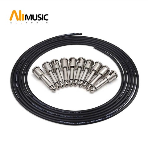 ALLMusic DIY Guitar Solder-free Pedal Patch Cable Board Copper Cable Kit Set 10ft 10 Strait Audio Solderless 6.35 Mono Plugs ► Photo 1/6