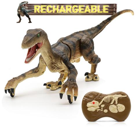 2.4G RC Walking Dinosaur Blue Raptor Animal Remote Control Jurassic Dinosaur Toy Electric Walking Animals Toys For Children Gift ► Photo 1/6