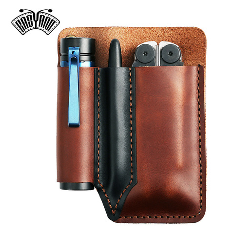 EASYANT Handmade Pocket Organizer Leather Knife Sheath Tool Pouch EDC Multitool Accessoires ► Photo 1/6