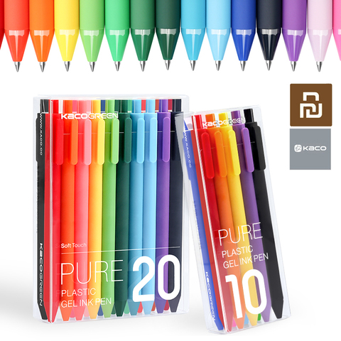 Kaco Retractable Gel Pens, 20 Assorted Colors