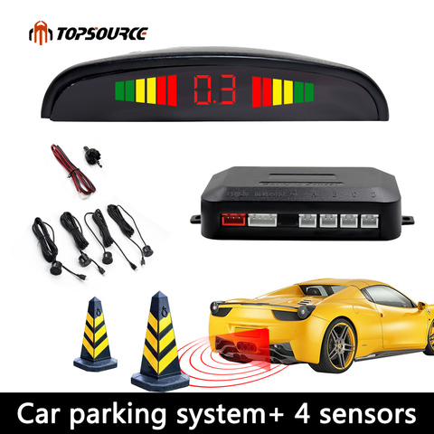 Car Parking Sensor Parktronic Display 4 Sensors Reverse Backup Assistance Radar Detector  Auto Led Light Heart Monitor System ► Photo 1/6