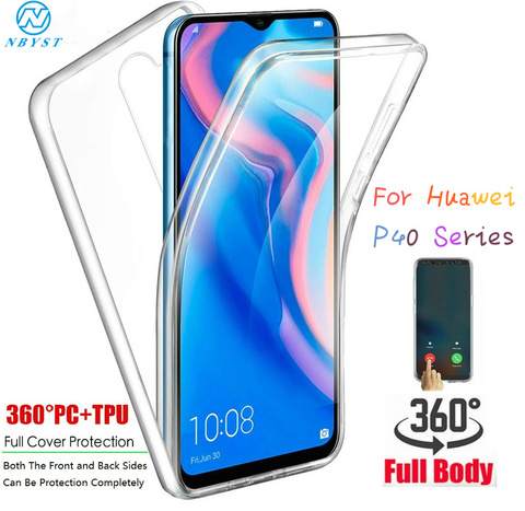 360 Full Body Gel Double Cover for Huawei P Smart 2022 Z P30 P40 Lite E Transparent Case for Honor 9C 9S 8A 8X 9X Nova 5T Coque ► Photo 1/6