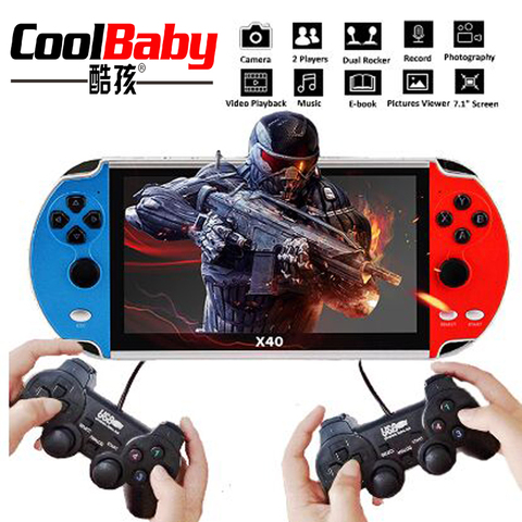 X40 Video Game 7.1 inch LCD Double Rocker Portable Handheld Retro Game Console Video MP4 Player TF Card for GBA/NES 3000 Games ► Photo 1/6