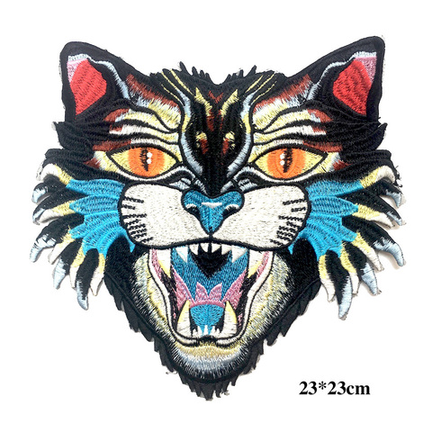 1Piece Big Cool Cat Patch for Clothing Embroidery Sew on Patch Applique for Clothes Big Back Patch for Jackets LSHB343 ► Photo 1/5