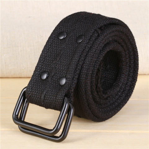 New Brand Double Loop Canvas Belts Women WIDE BELT Mens Designer Belts High Quality Famous Brand Tactical Belt Belt Women ► Photo 1/6