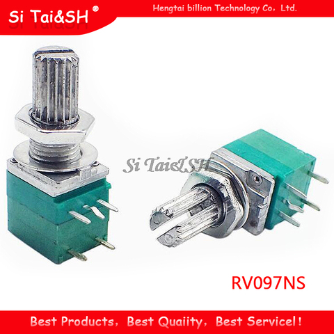 5pcs RV097NS 5K 10K 20K 50K 100K 500K with a switch audio 5pin shaft 15mm  amplifier sealing potentiometer ► Photo 1/3