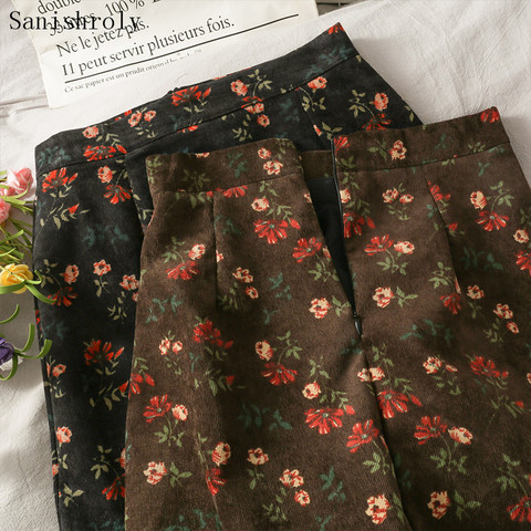 2022 Sprint Autumn Women Floral Print Skirts Vintage High Waist A-Line Mini Skirts Ladies Short Package Hip Bodycon Skirt CD108 ► Photo 1/6