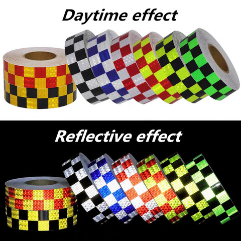 5cm*3m Car Arrow Lattice Reflective Tape Decoration Strip Safety Mark Warning reflectante Stickers For Car Exterior Accessories ► Photo 1/6